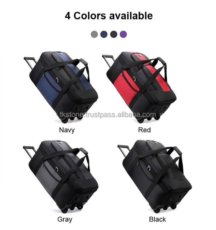 Unisex Quality Oxford Polyester Sports Luggage Leisure Gym Travel Trolley rolling Bag Popular Trend for Outdoor Vietnam Made