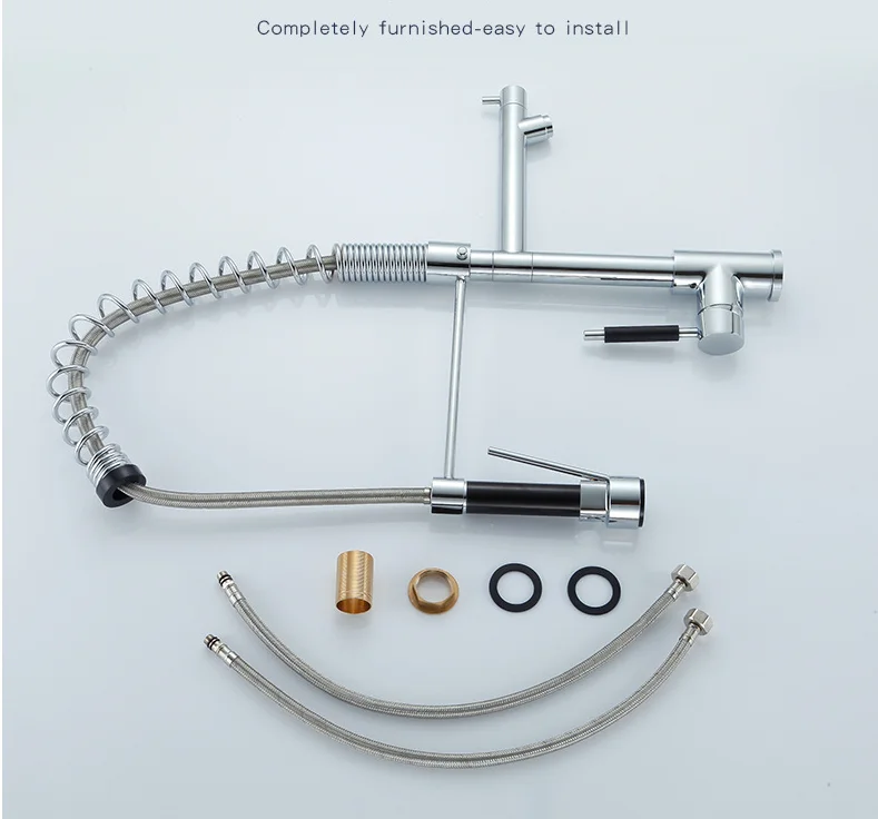 Wenzhou Feenice factory supplier brass zinc spring loaded big sink kitchen mixer for hotel restaurant home