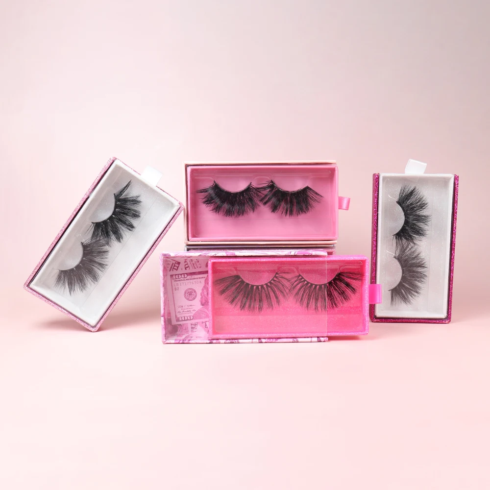 Customized Luxury Natural False Eyelashes 25Mm Thick Lashes Reusable