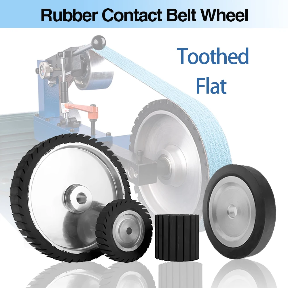 RUIZUAN Serrated Rubber Contact Belt Wheel centrifuge rubber wheel polishing rubber contact wheel for Belt grinder