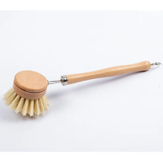 Manufacture Beech Wood Handle Natural Tampico Wood Dish Brush