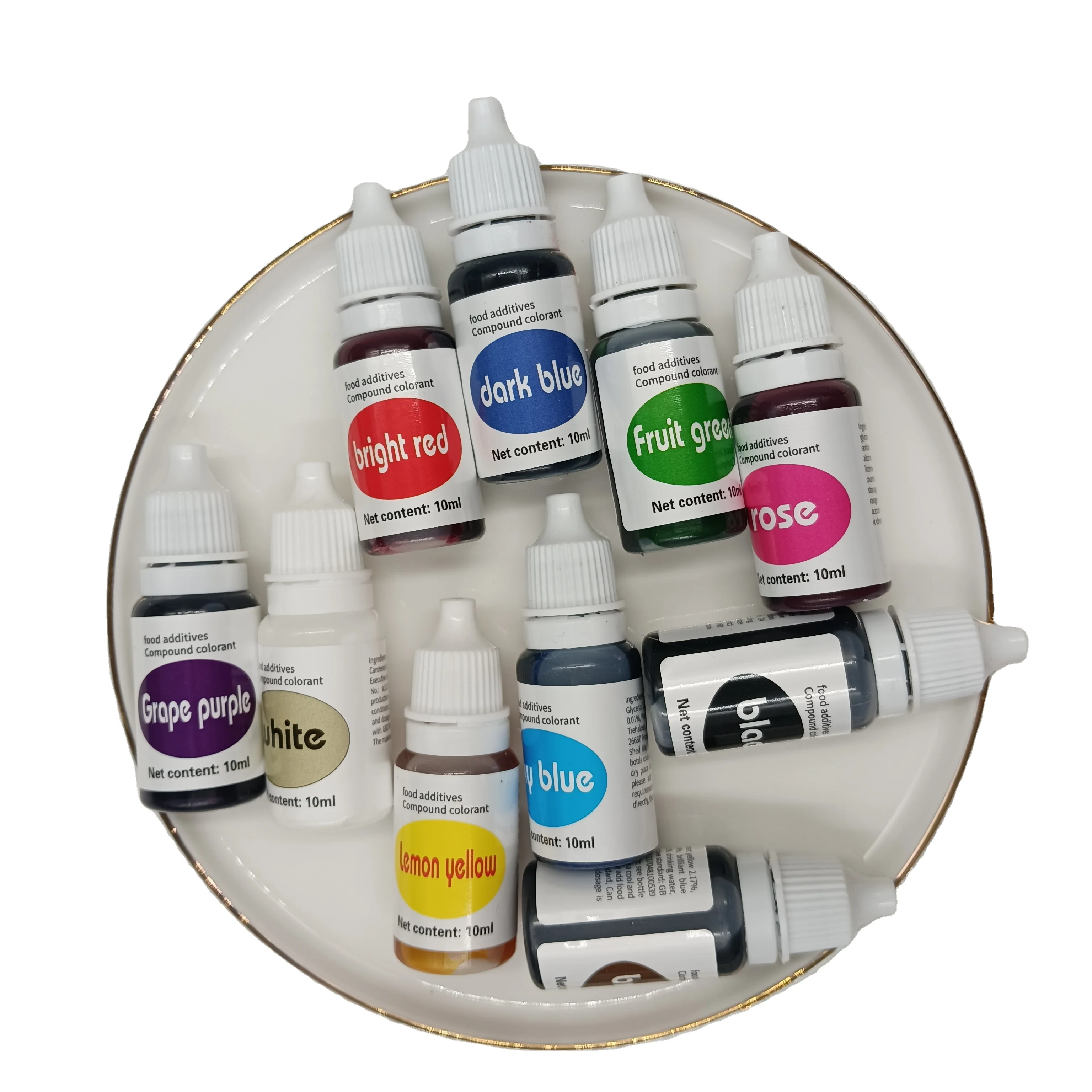Factory Price Colorant 21 ColorsWholesale Edible Food Coloring Gel Water Solubility Color for Cake Cookies 10ml 30g