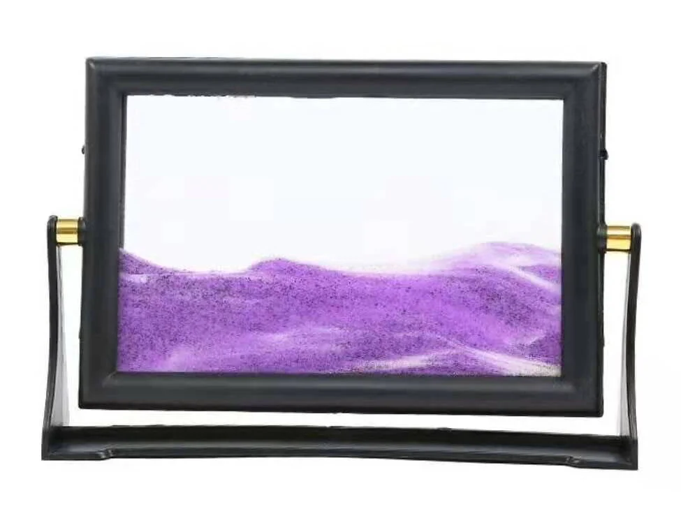 Creative Home Decoration Glass Craft  3D Dynamic Fluid Moving Sand Scenes Landscape Art in Motion Picture