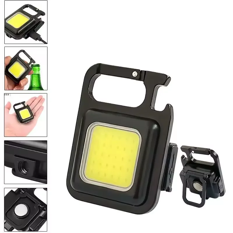 Mini LED Flashlight COB Rechargeable Keychain Light Pocket Emergency Light Portable Gift Promotion Flashlight