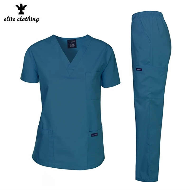 wholesale Women 100 cotton nurse scrubs custom uniform