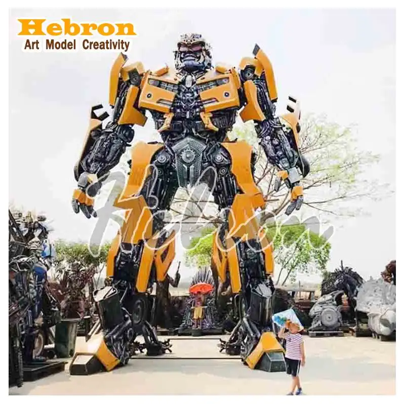 Large Metallic Iron Transformer Hornet Robot Outdoor model Shop Sculpture Ornaments metal welded sculptures Customization