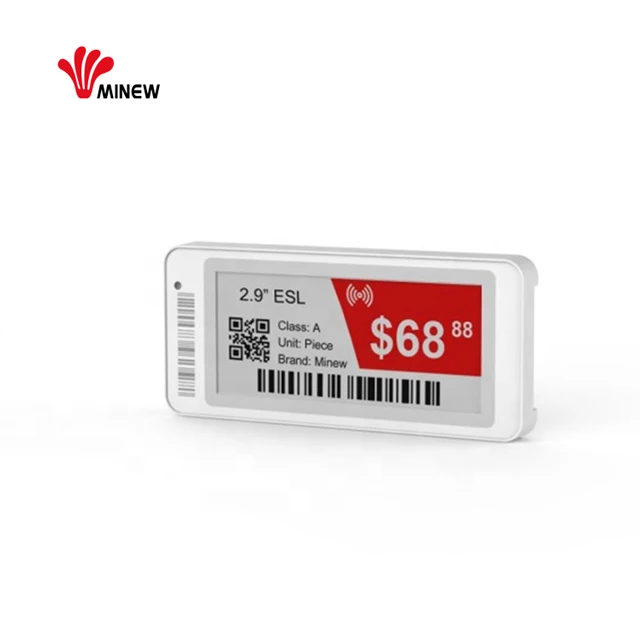 Minew e-ink 2,9 дюймов 2,4g epaper esl электронная полка эикеточная