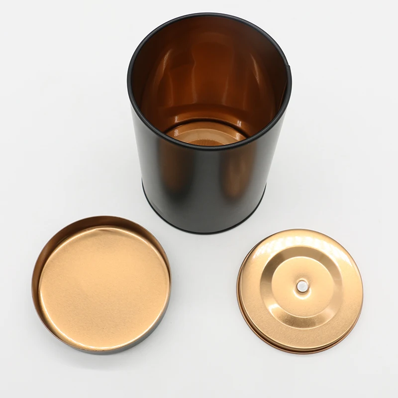 Tea candy herbs dried fruit round tin small tea canister silver frosted iron round tin box