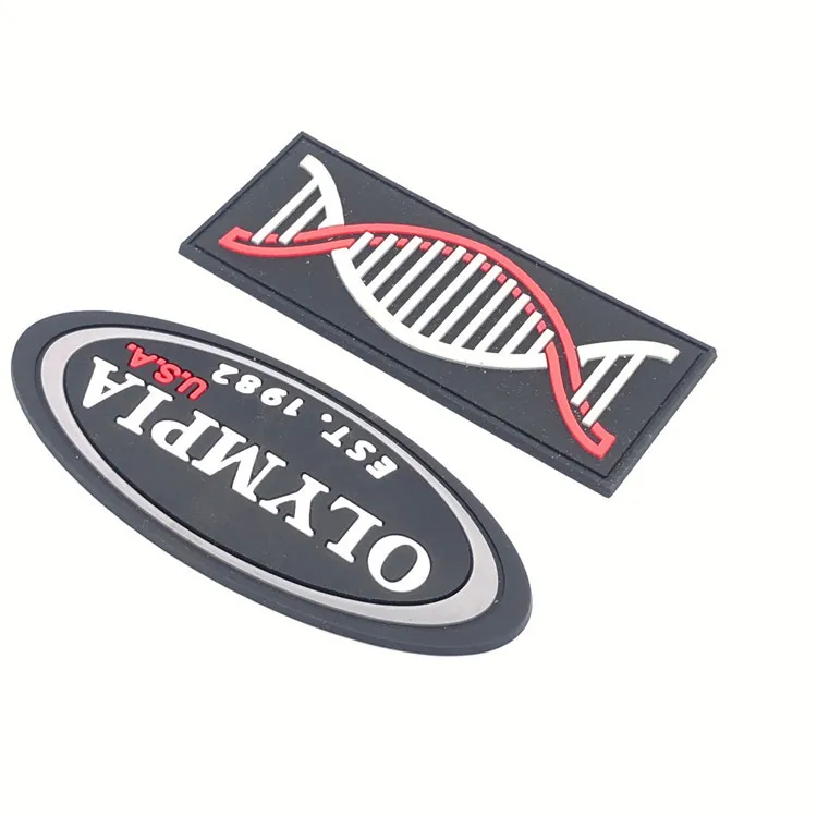 Hot sale definition logo rubber badge silicone patch, rubber band hanging tag, rubber patch label