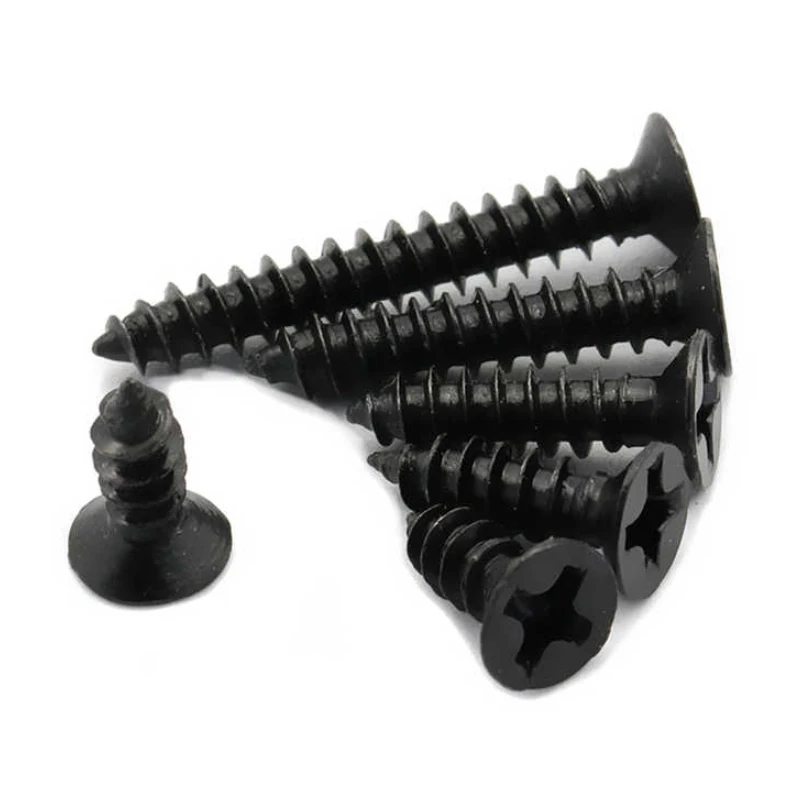 M2 M3 M4 M5 M6 M7 M8 M10 M12 M14 Black Steel Phillips Flat Countersunk Head Self Tapping Screws