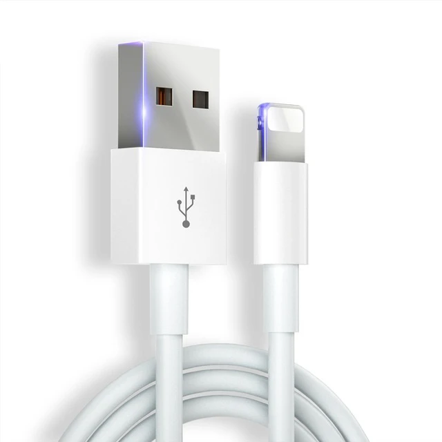 
Кабель зарядный 8-контактный с разъемом USB A и lightning, длина 1 м, 3,3 фута 