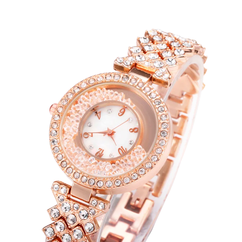 Модные роскошные женские кварцевые часы с сыпучим песком и инкрустированными бриллиантами, часы-браслет с шариком из переводного стального ремешка, часы sb04