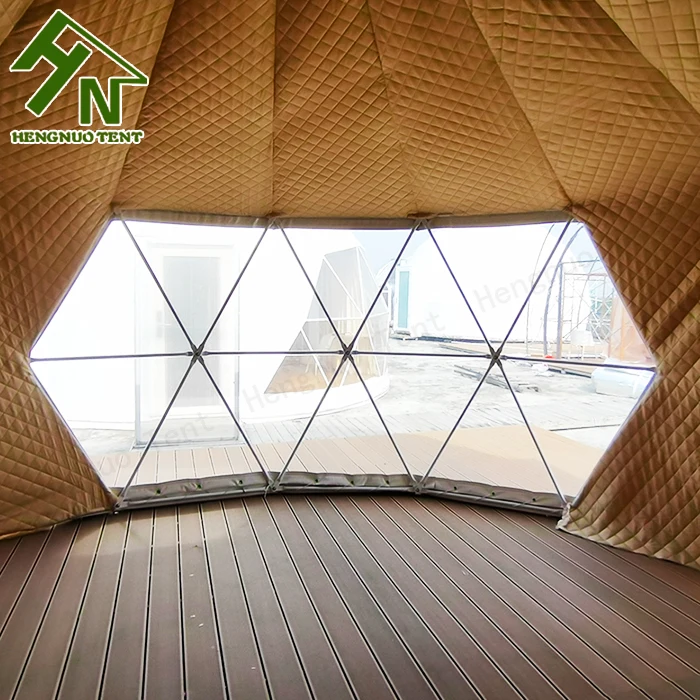 Galvanized Steel Frame Outdoor Mongolian Yurt House Geodesic Safari Tents For Camp Site