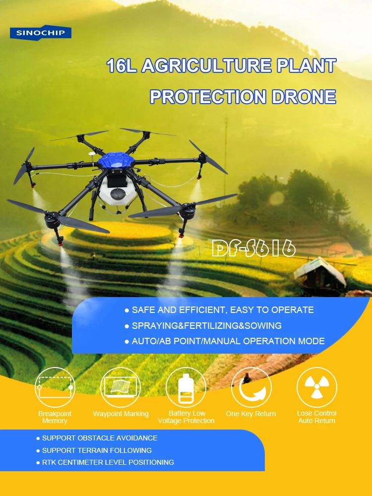 Y 16liter Pesticide Spraying drone 16kg Playload Drone Sprayer Agricultural Drone For Vineyards and Farm Against Insect