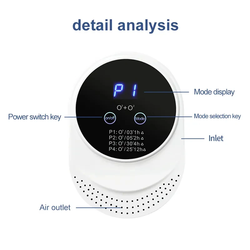 Air Ozone Generator With Touch Screen Pet House Smart Purifier Deodorization Deodorant for Litter Box Room Products