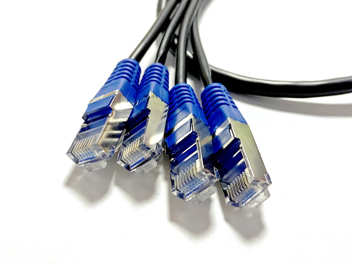 OEM FTP CAT6 Network Cable Branch Patch Cord 1 Female RJ45 to 4 Male RJ45 Ethernet Patch Cable
