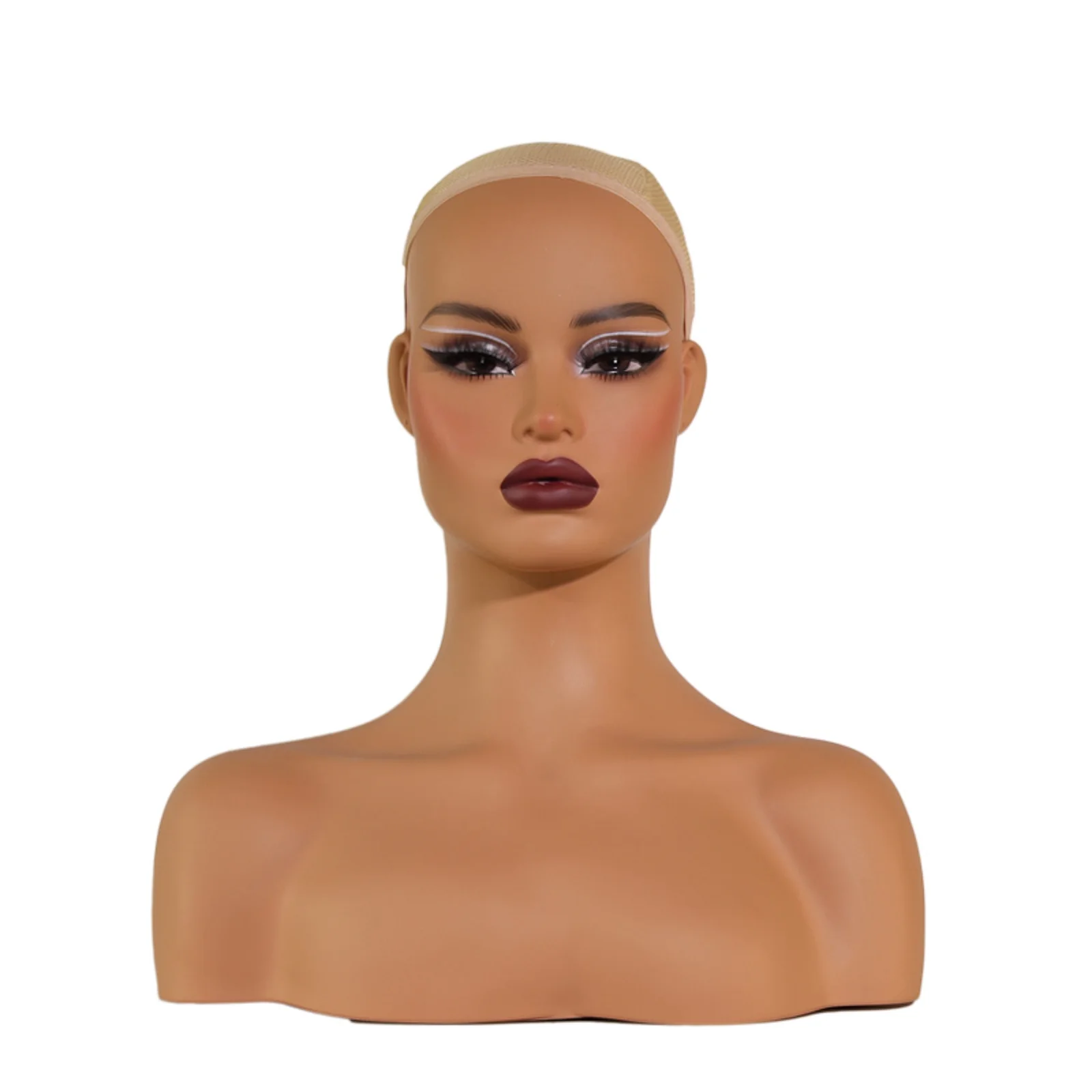 Wholesale Female PVC head dummy  with thick lips mannequin head for display wig mannequin head