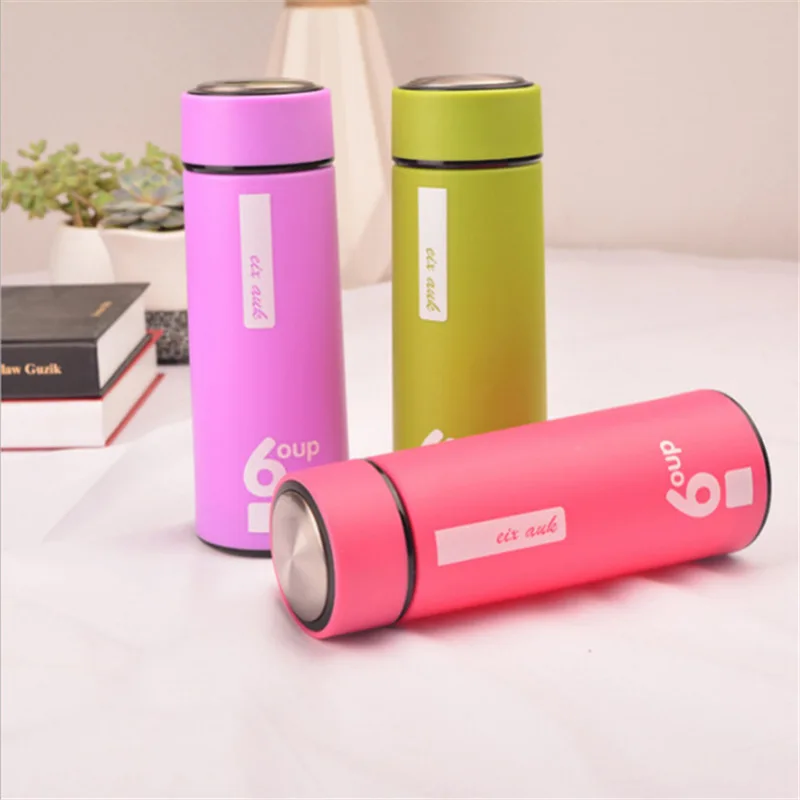 Hot Sale 450ml Creative Straight Insulated Glass Bottle Portable Outdoor Traveling Student Advertising Cup