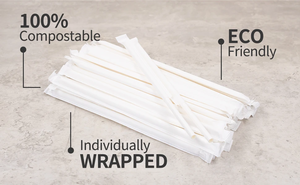 Individudually Wrapped paper straws