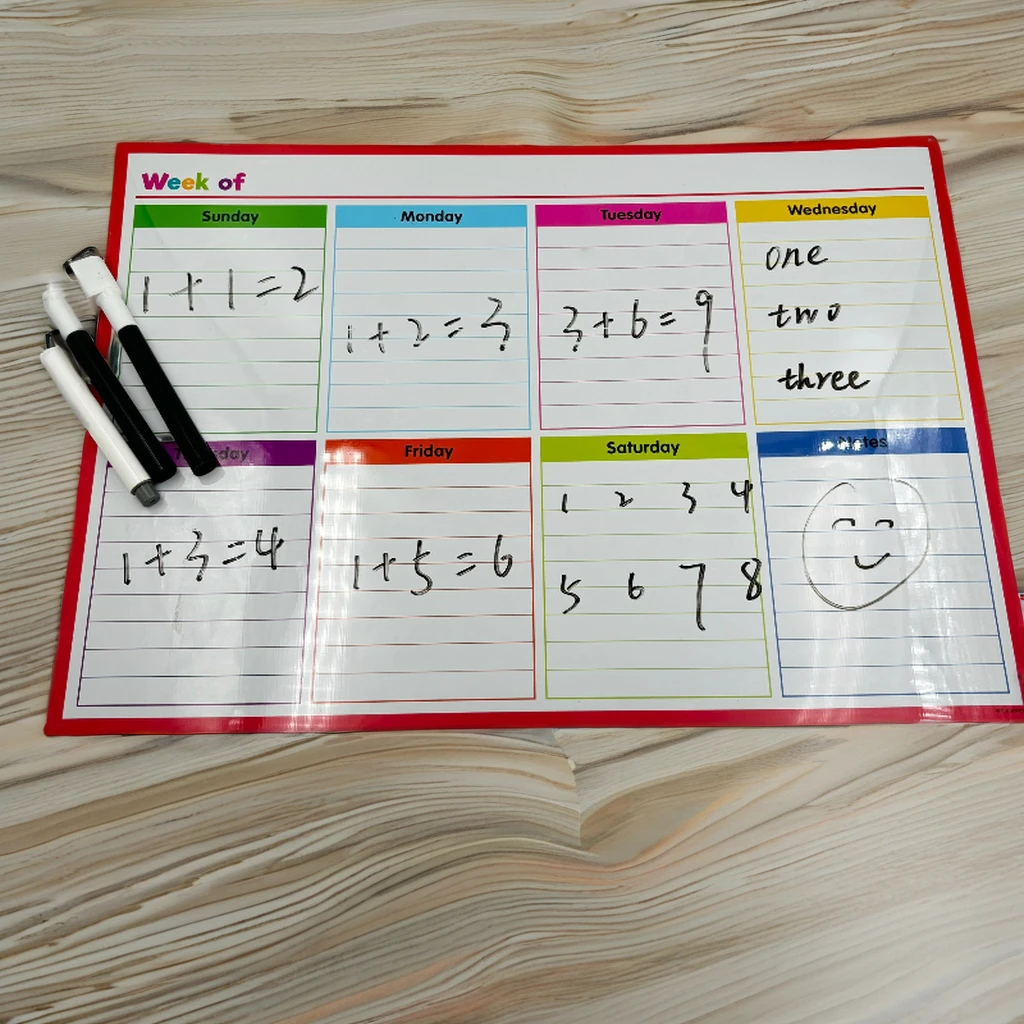 Customized White Silicone Dry Erase Calendar Fridge Planner with Plastic Writing Board Use As a Message Board