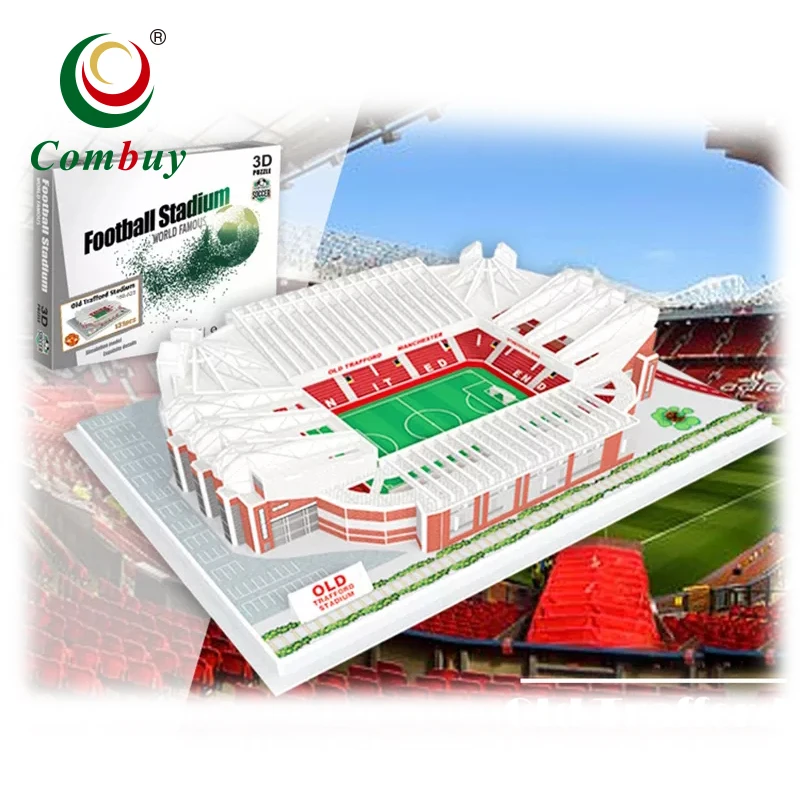 6+ Children DIY toy paper model football puzzle 3D stadium