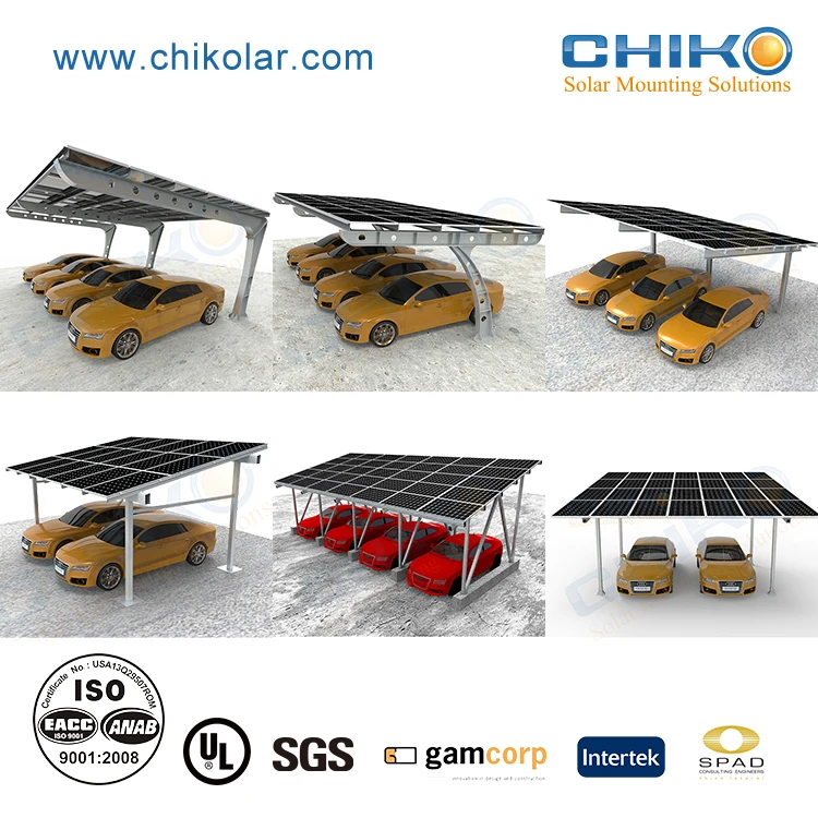 East-west solar parking lot solar panel racking with AS-NZ1170.2 certification