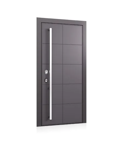 High quality Elegant Plain Shutter  Frost Resistance Sound Insulation Aluminum Entrance Door DOMANI Only Line
