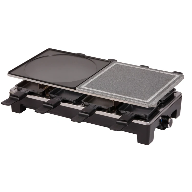 Raclette Grill Detachable Nonstick Plate Electric BBQ Raclette Grill for 8 Person Grill Raclette