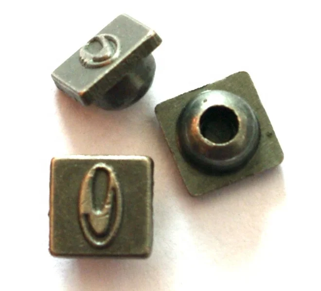 7mm metal denim garment square shape custom LOGO jeans rivet studs for clothing