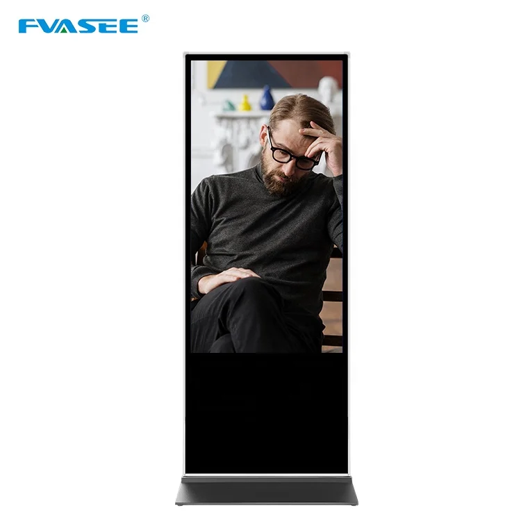 4K UHD LCD Floor Standing Digital Signage Display Touch Screen kiosk stands for mall Totem Advertising Player