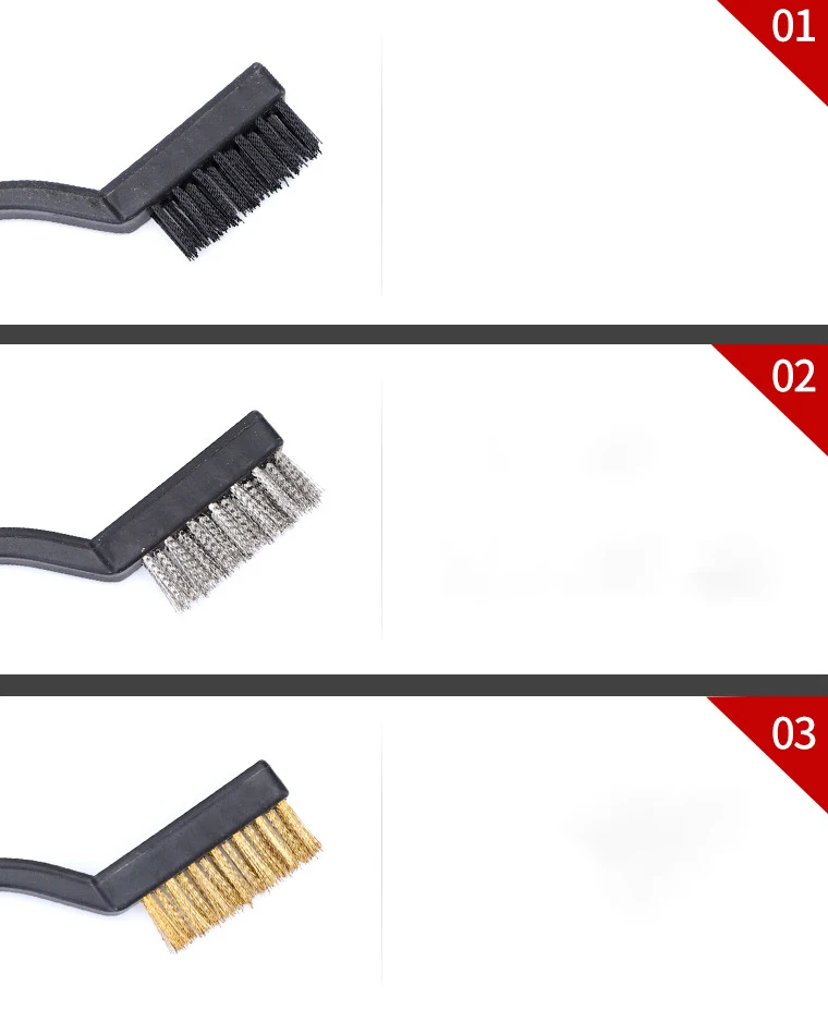 Щетка DLL89 из нейлоновой латуни и нержавеющей стали щетка для царапин маленькая мини-щетка чистки стальной проволоки с пассивной