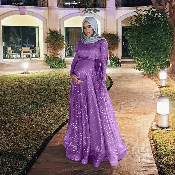 New Trendy Pregnant Ladies Evening Dress S-5XL Plus Size Muslim Formal Dresses 2021 Evening Gowns Wholesale Evening Prom Dress