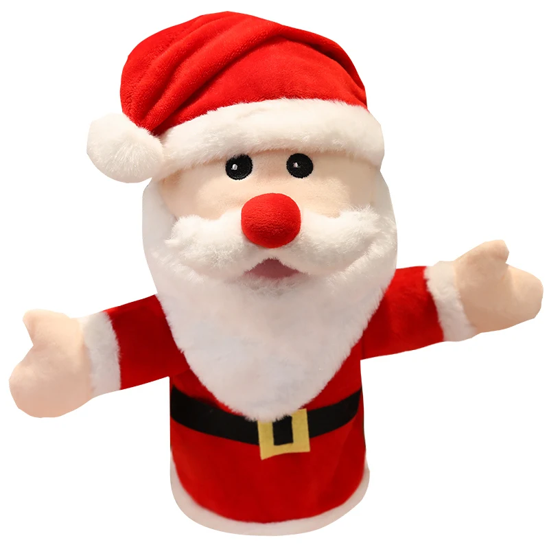 Finger Toy Christmas Santa Claus Friends Finger Plush Toys Child Baby Favor Dolls Boys Girls Story Time Elk Fingers Puppets
