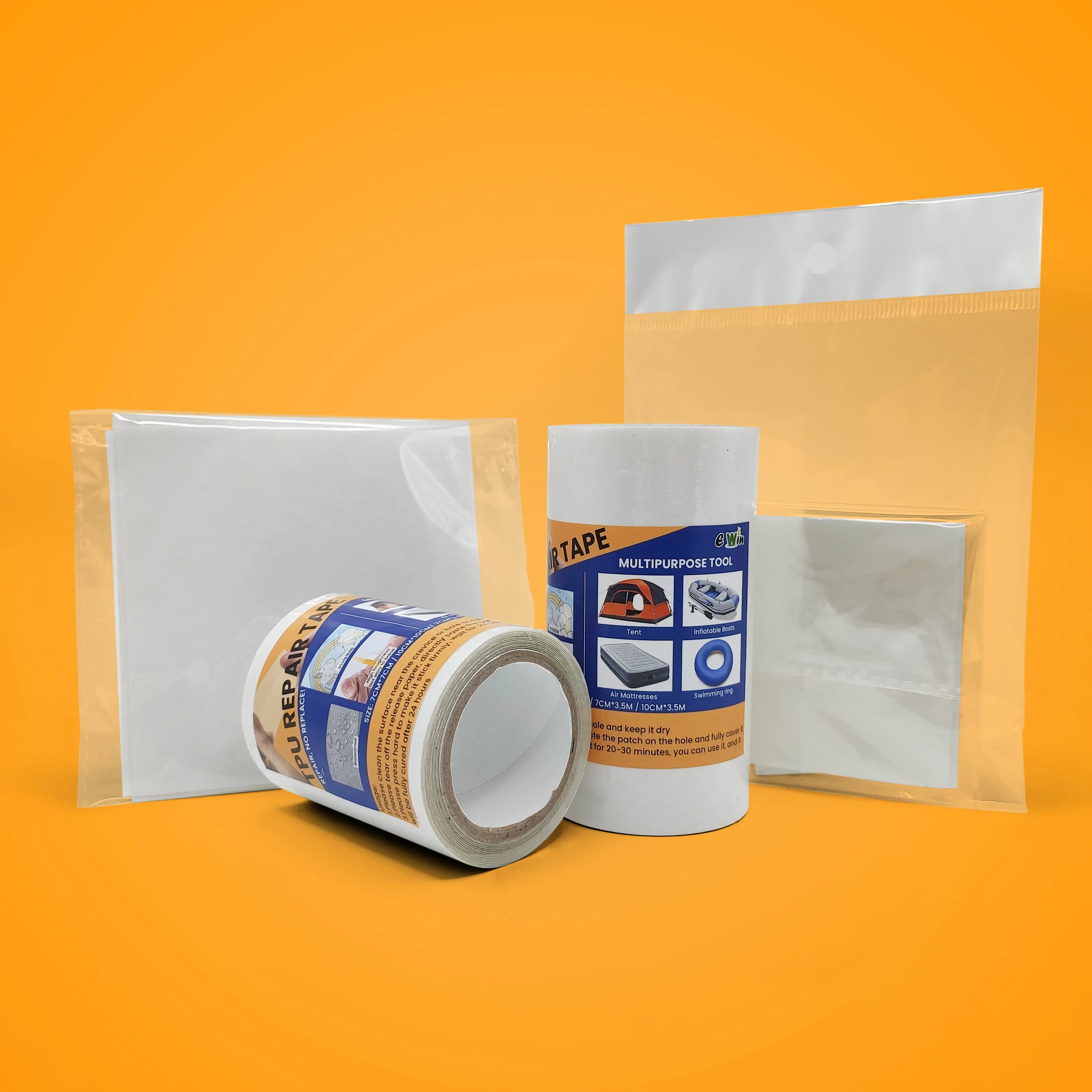 Wholesale Transparent  Self Adhesive Patch Waterproof Plastic Patches TPU Repair Tape For Camping Tent, Inflatable Products