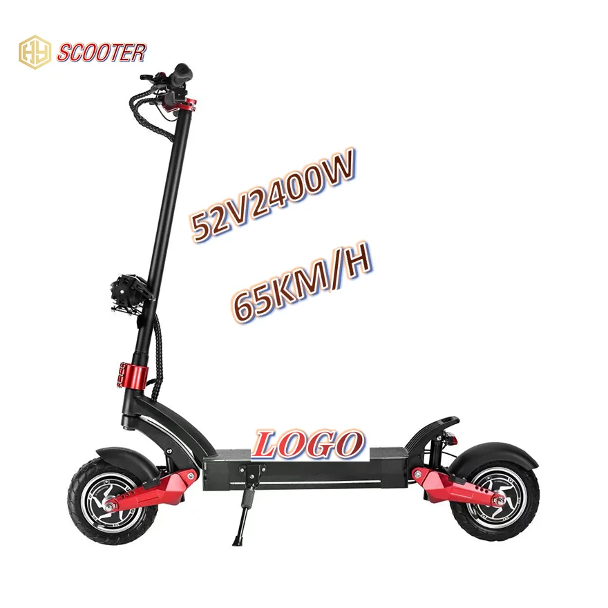 52V fast electric scooter adult 2400W dual motor electric scooter foldable off road electric scooter