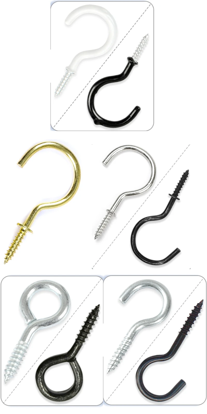 Decorative Metal Horn Nail Jewelry Accessories DIY 9-word Lamp Silver Golden Black Plastic Sheep Eye hook