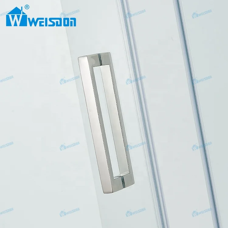 Weisdon Stainless Steel Framed Diamond Shape Shower Enclosure Tempered Glass Hinges Pivot Shower Cabin