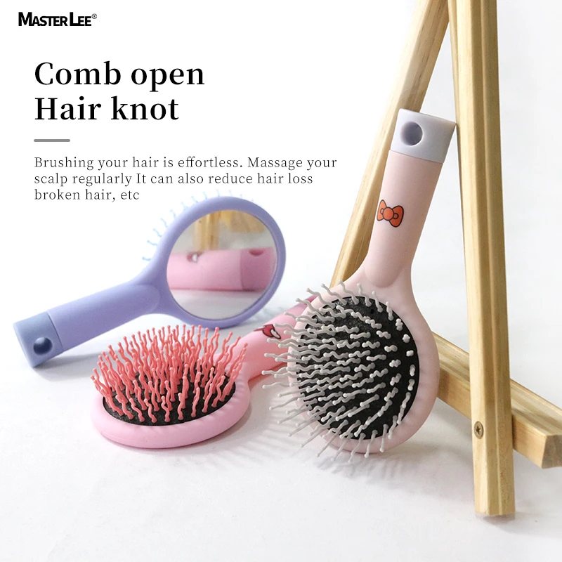 Custom logo Cartoon Adorable Cute airbag massage brush girl air cushion comb creative massage pocket mirror comb