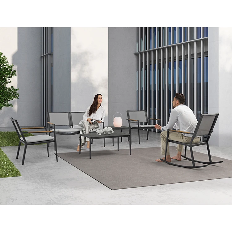Couture Jardin Polo New Design Aluminum Outdoor Patio Furniture Leisure Garden Sofa Set 6 Pieces