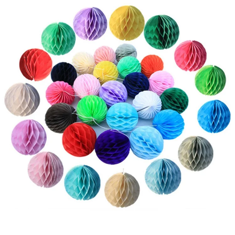 
8inches 20CM Wholesale Wedding Celebration Birthday Party Decoration Paper Hanging Foldable Purple Honeycomb Ball 