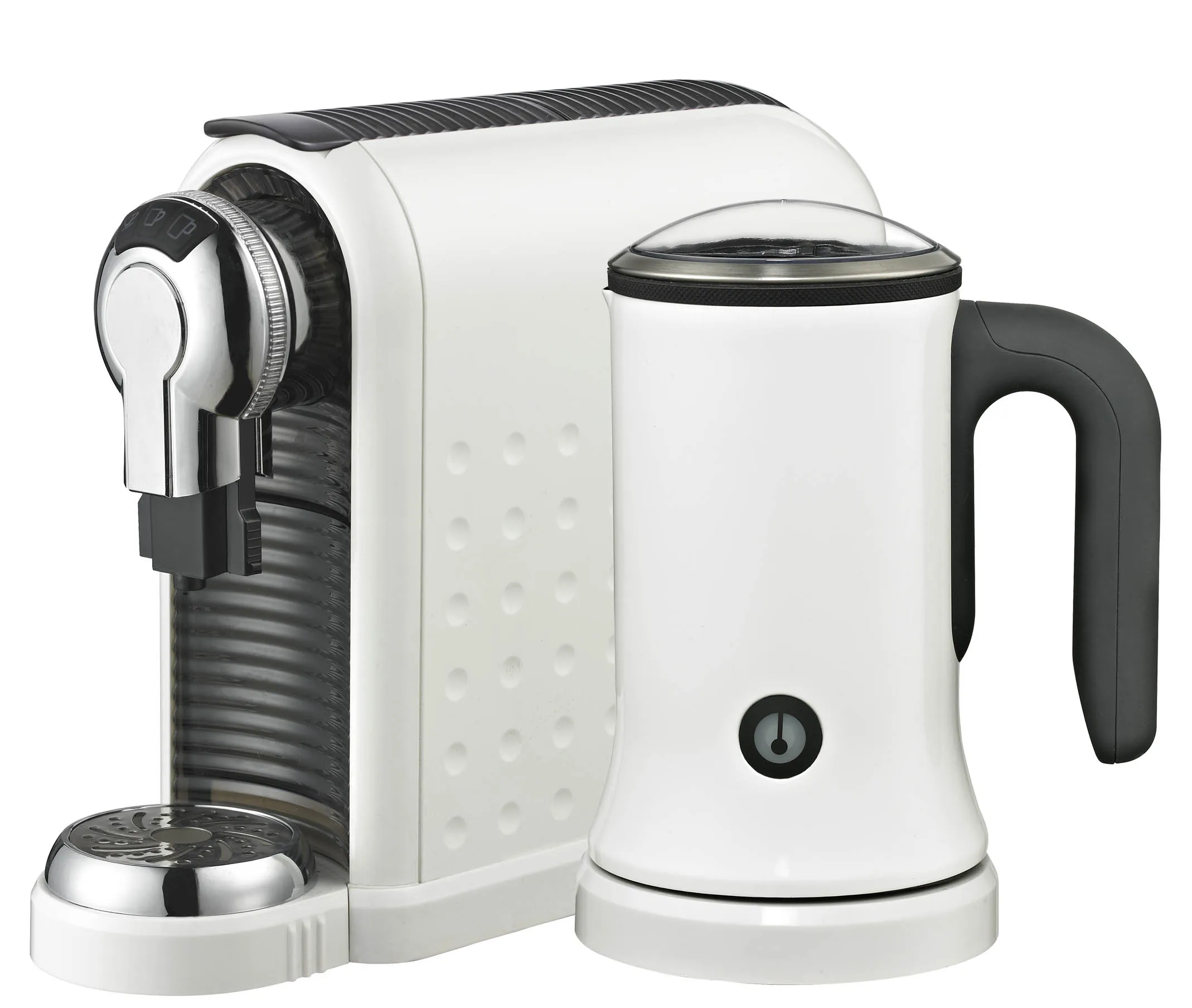 Espresso and cappuccino NP capsules machine with milk frother for office