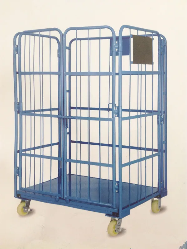 Foldable  zinc-plated  rolling containers with high quality