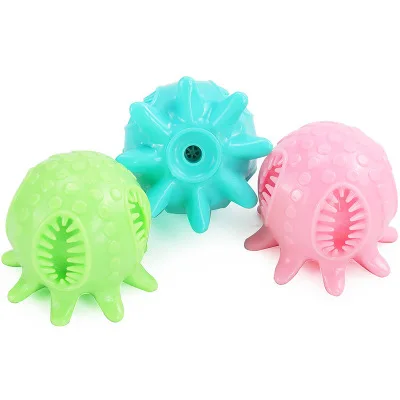 New Pet Octopus Vocalize Dog Grinding Teeth Leaking Food Clean Teeth Relieve boredom Interactive Dog Toy Ball
