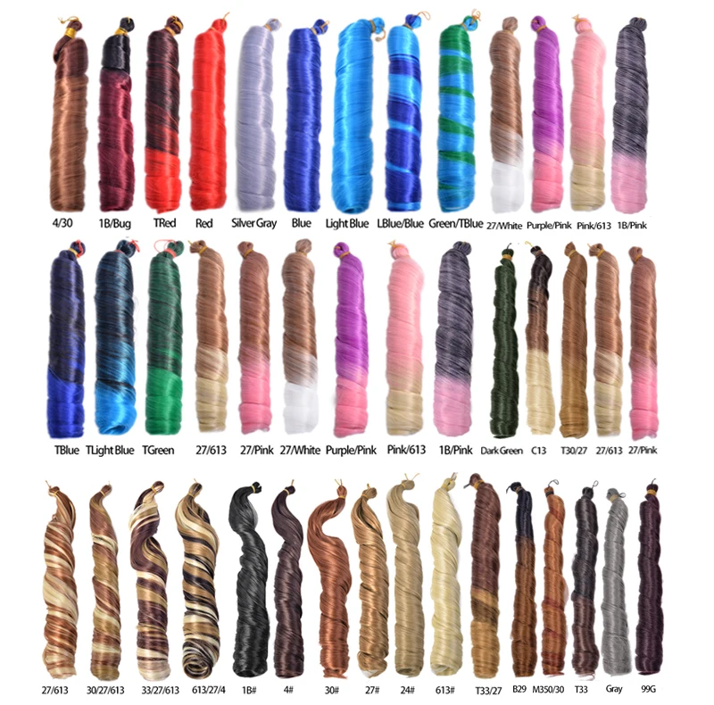 14 18 22 24 26inch 75g French Curls Pony Style Wavy Crochet Braid Spiral Loose Wave Hair french curls braids hair extensions