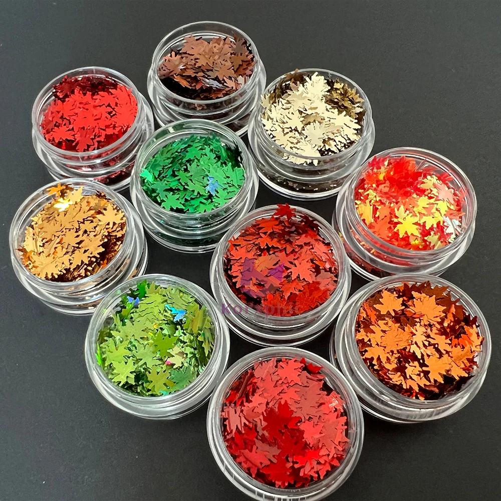 Wholesale Holographic Fall Leaves Nail Art Glitter Autumn Decorations