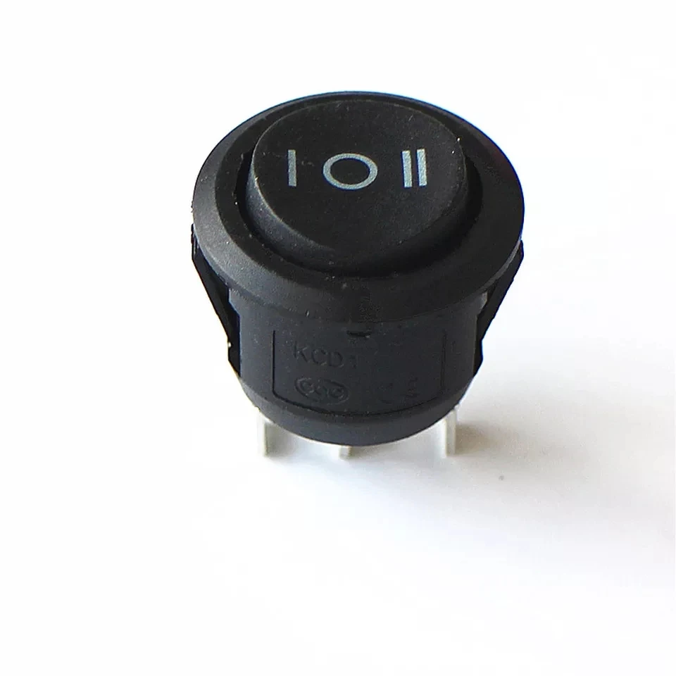 black push button switch 6a-10a 110v 250v kcd1 3pin snap-in boat rocker switch car dash dashboard truck rv atv home