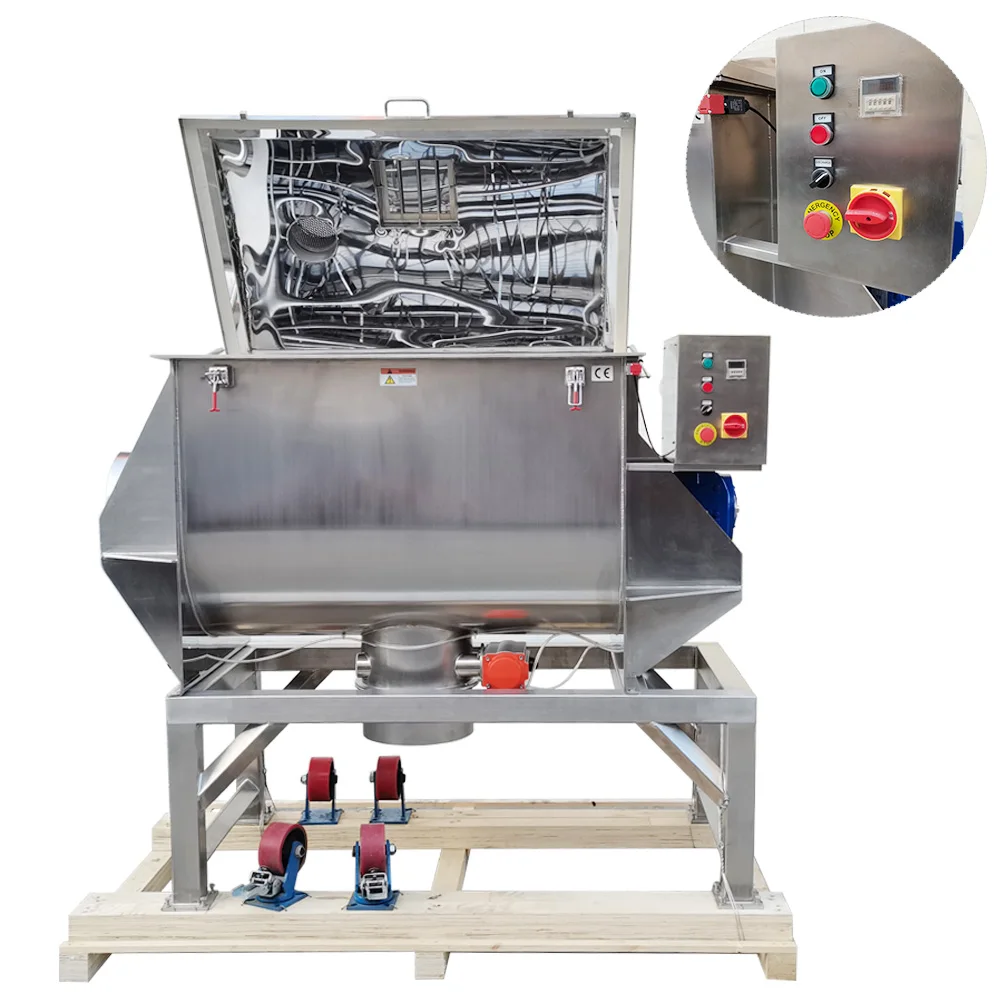 Hot Sale Industrial 100 Kg Stainless Steel Coffee Milk Ribbon Blender Powder Mixer With Bagging