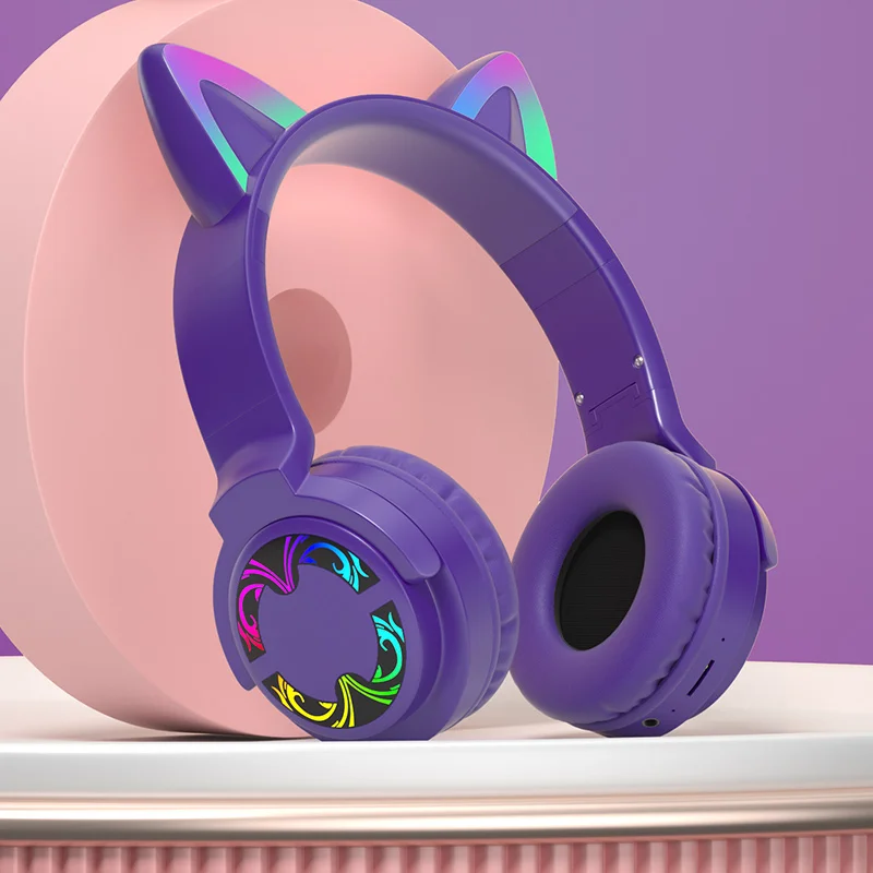 2021 New Product Cute in-ear Girl Pink Gaming Audifonos Children Cartoon Wireless Headphones