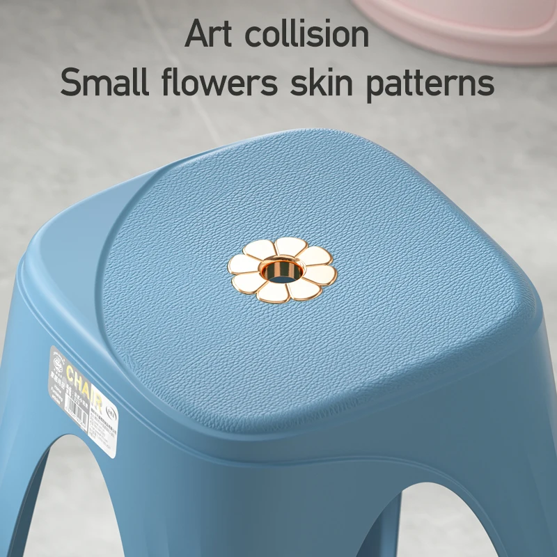 Xingsheng Modern Multi-colored square Flower Plastic Stools Non-slip Can Be Used for Bar-dining Room-bar High