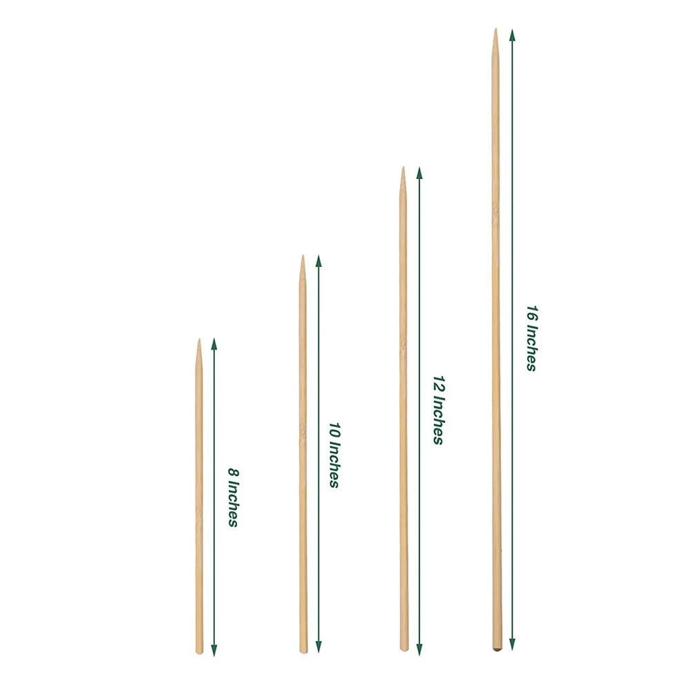  Shish Kebab Skewers Barbeque Bamboo Round Grill BBQ Sticks